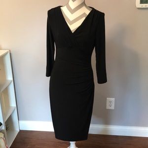 Ralph Lauren black wrap dress sz 8 long sleeve